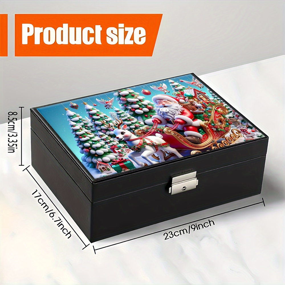 Luxurious Santa Claus Jewelry Box, Multi-Compartment Storage